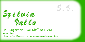 szilvia vallo business card